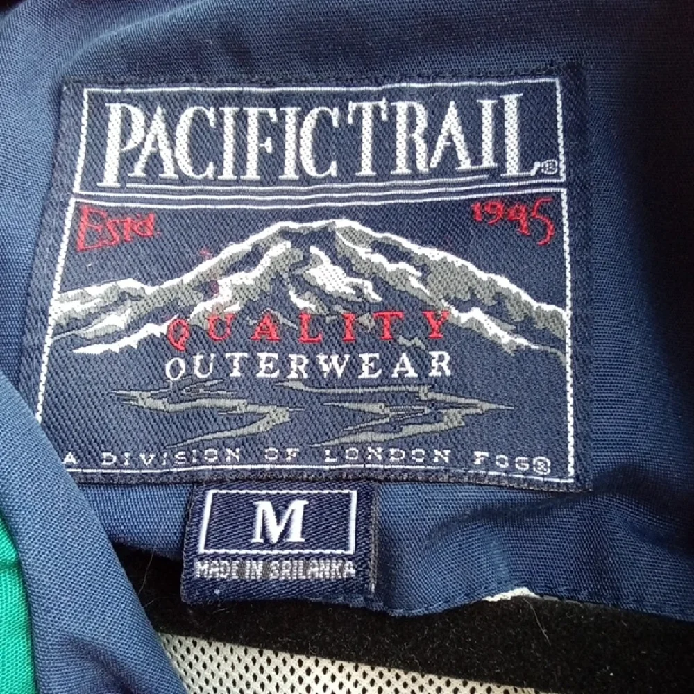 Mens M Pacific Trail Blue and Green Raincoat with Relaxed Fit - Picture 2 of 5